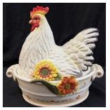 FITZ & FLOYD TOULOUSE HEN COVERED VEGETABLE BOWL