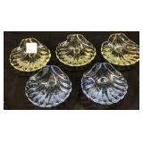 (5) VTG. CAMBRIDGE GLASS CAPRICE SEASHELL SALT