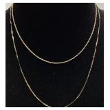 (2) 14KT YELLOW GOLD CHAIN NECKLACES, 5.1g TOTAL