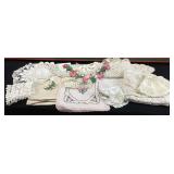 ASSORTED VTG. HANDMADE CROCHET & EMBROIDERED
