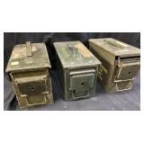 3 EMPTY MILITARY AMMUNITION CANS
