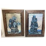 PAIR OF JIMENEZ GOMEZ MIXED MEDIA FOIL PAINTING
