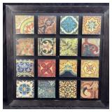 FRAMED MEDITERRANEAN PATCHWORK TILE WALL ART
