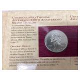 Thomas Jefferson Silver dollar, Silver quarters