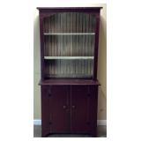 RUSTIC RED STEP-BACK KITCHEN HUTCH