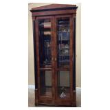 CENTURY BIEDERMEIER STYLE MAHOGANY LIGHTED CURIO