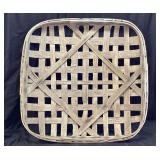 LARGE PRIMITIVE LATTICE WOOD TOBACCO BASKET