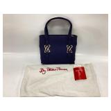 Vtg navy Paloma Picasso tote features distinct