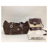 Vtg Brighton Cinclaire brown suede satchel and