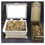 40 POUNDS OF .38cal BRASS CASINGS, RANGE CASES,