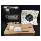 VTG. BULLSEYE PISTOL RANGE BOX w BAUSCH & LOMB