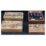 (4) VINTAGE APOTHECARY WEIGHT SETS