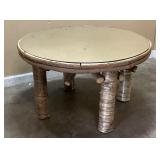 RUSTIC BIRCH LOG, GLASS TOP COFFEE TABLE