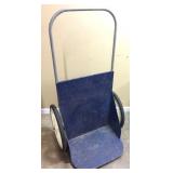 VTG. BLUE WOODEN UTILITY CART