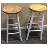 PAIR OF WOODEN STOOLS