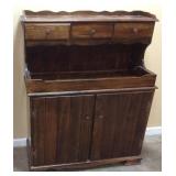 ANTIQUE HIGH BACK DRY SINK, PRIMITIVE 2 PIECE