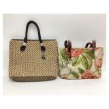 Vtg Brighton woven straw shoulder purse and