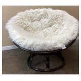 WORLD MARKET FAUX FUR PAPASAN CHAIR