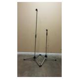 2 Portable Adjustable Microphone stands