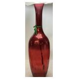 RUBY RED GLASS FLOOR VASE