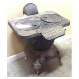 VINTAGE CAST IRON CAROLINA , GLASCOCK WOOD STOVE