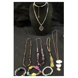 ASSORTED BEAD & GEMSTONE JEWELRY, RAINBOW BEADED