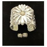 Tiffany & Co. sterling silver daisy cuff