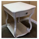 WHITE 1 DRAWER END TABLE