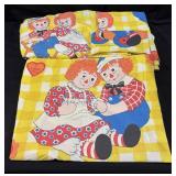 SET OF RAGGEDY ANN & ANDY SHEETS & PILLOW
