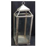 28in MALTA GLASS & METAL CANDLE LANTERN