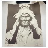 Vtg Yellow Bull limited-edition sepia lithograph