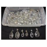 CLEAR BOX OF ASSORTED CRYSTAL PRISMS, 8in L