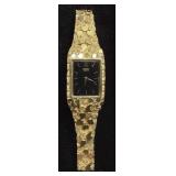 VTG. SEIKO QUARTZ 14KT SOLID YELLOW GOLD NUGGET