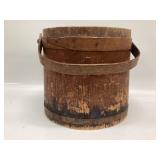 Antique Firkin Bucket Primitive Large Wooden