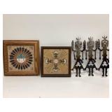 2  framed Native American Navajo sandpaintings and