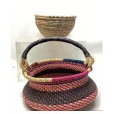 2 Hand crafted baskets. Blessing basket from Ghana