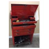 CRAFTSMAN ROLLING TOOL CABINET w SOME HAND TOOLS