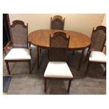 VTG. THOMASVILLE FURNITURE DINING TABLE & 4 CHAIRS