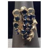 14KT YELLOW GOLD SAPPHIRE RING, SIZE 6.25, 4.2g