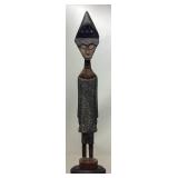 AFRICAN WOOD CARVED SCULPTURE, 23in H