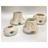 4 Vtg handmade miniature pottery vessels from the