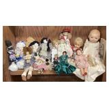 Antique mix of porcelain, cloth, and composition