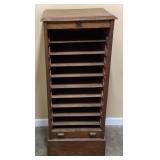 ANTIQUE 20th CENTURY OAK TAMBOUR FILE CABINT
