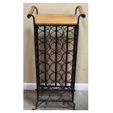 METAL & WOOD WINE RACK, 13in W