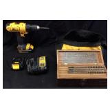 20VOLT DEWALT DRILL WITH CHARGER, 2 BATTERIES &