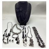 ASSORTED COSTUME JEWELRY, BCBG, MONET, SEED BEAD