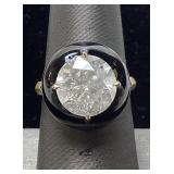 14KT YELLOW GOLD DIAMOND RING, SIZE 7.25, 5.03ct