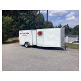 Metal Construction white single-axle enclosed
