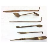 (6) ANTIQUE COPPER SAND CASTING OR POTTERY