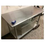 Commercial Stainless Steel Mobile Prep Table W